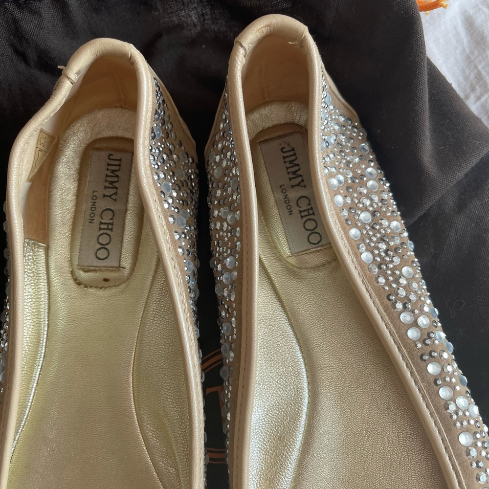 Jimmy Choo Rhinestone Flats - Picture 7 of 9